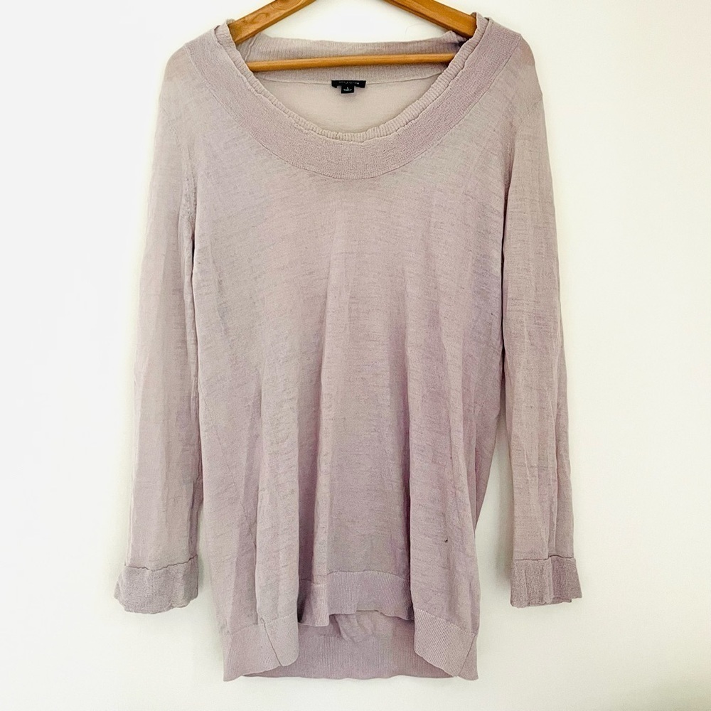 Ann Taylor Lightweight Wool Blend Pale Lavender Lilac Sweater